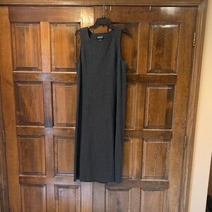 Vintage Lands’ End 90s Houndstooth Cotton Midi Dress Sleeveless Size M